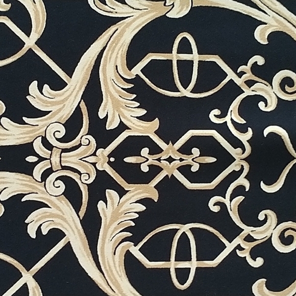 JM Collection Navy Tan Classic Print V Neck Pullover Top XL - Picture 4 of 12